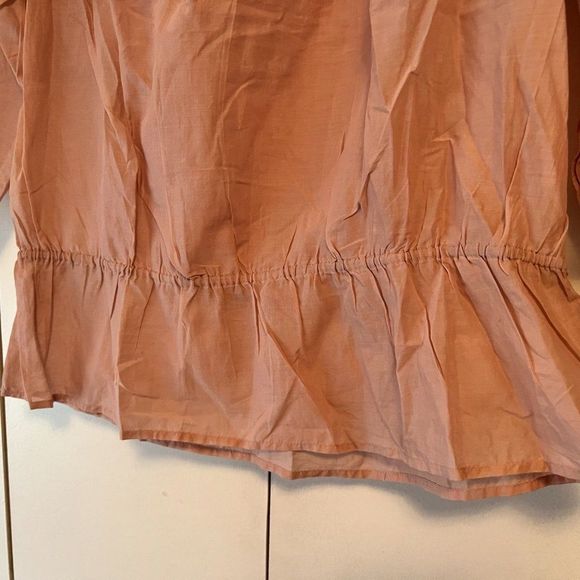Chico's Dusty Pink Blouse w/Cutouts, Elastic Waist - Size 1 - Picture 3 of 5